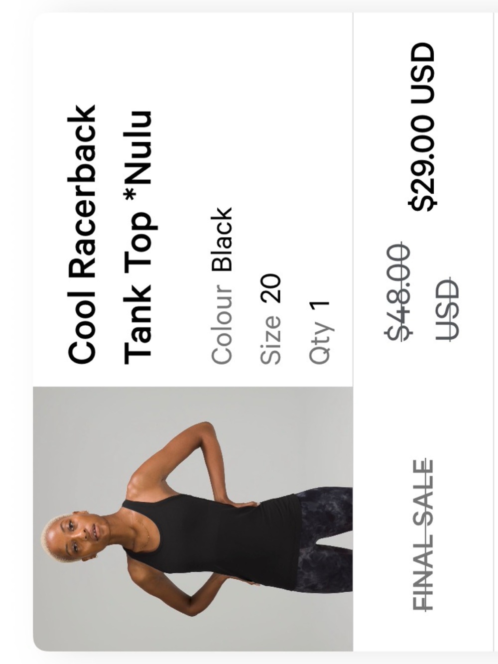 lululemon athletica Black Cool Racerback Tank Top